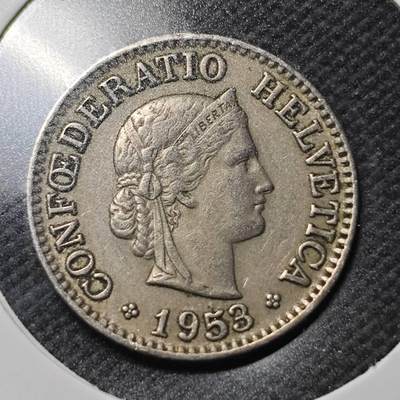 KK钱币收藏小铺  第363场  2月预留时间 周末发货 -  1953瑞士10分