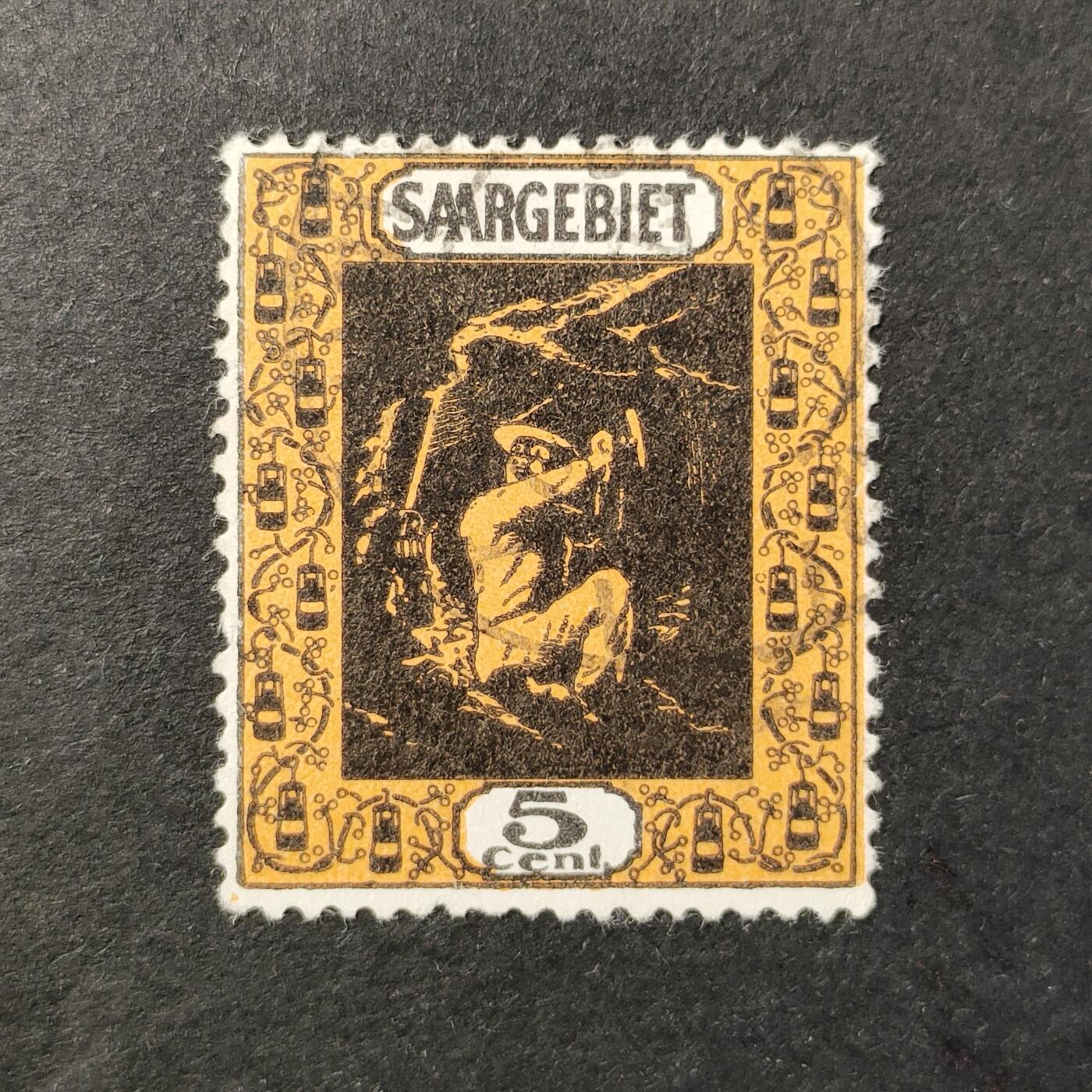 ↓君缘收藏642期☞钱币邮品↓无佣金、可寄存、满30元包邮  德国邮票萨尔地区，1921年当地矿工邮票