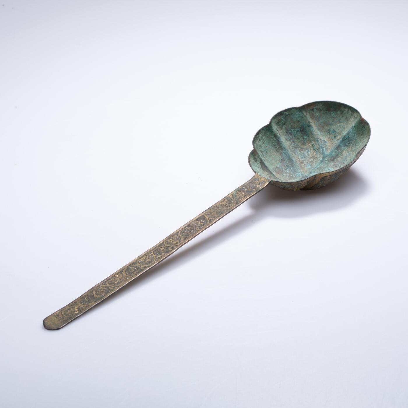 日本大阪雅和auction 2025金秋競賣會第一期 唐 鎏金勺 尺寸:L:15.5cm