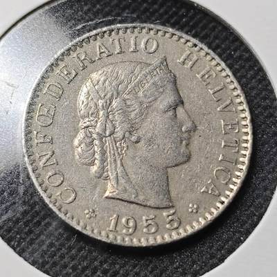 KK钱币收藏小铺  第364场  2月预留时间 周末发货 -  1955瑞士20分