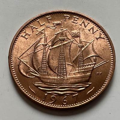 🌹外币初藏🌹🐯2025年第123场  每周二四六晚8️⃣点 接代拍 - 英国1967年半便士