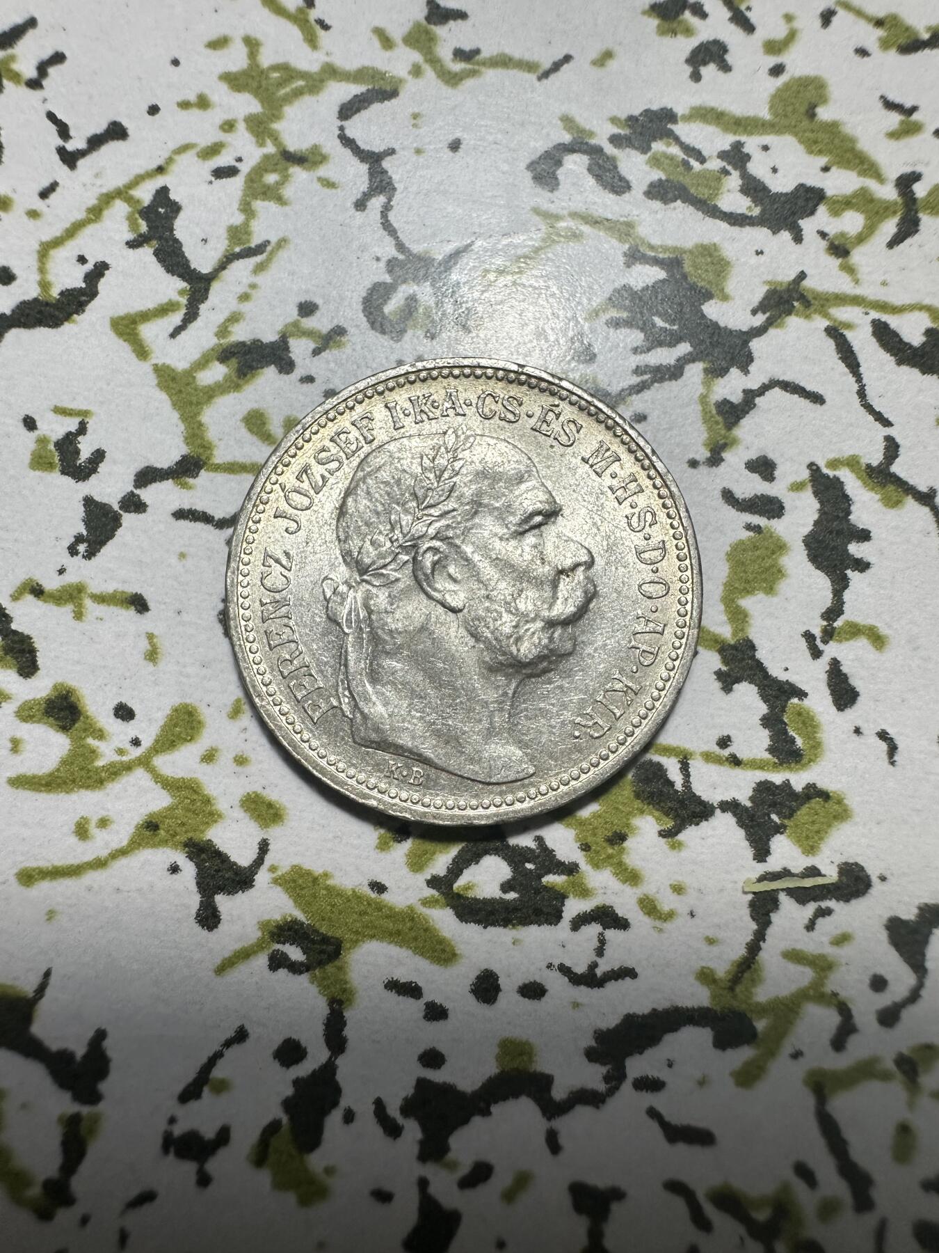 中外钱币 原光少见！匈牙利 奥匈帝国1916年佛朗茨约瑟夫（茜茜公主老公）1克朗