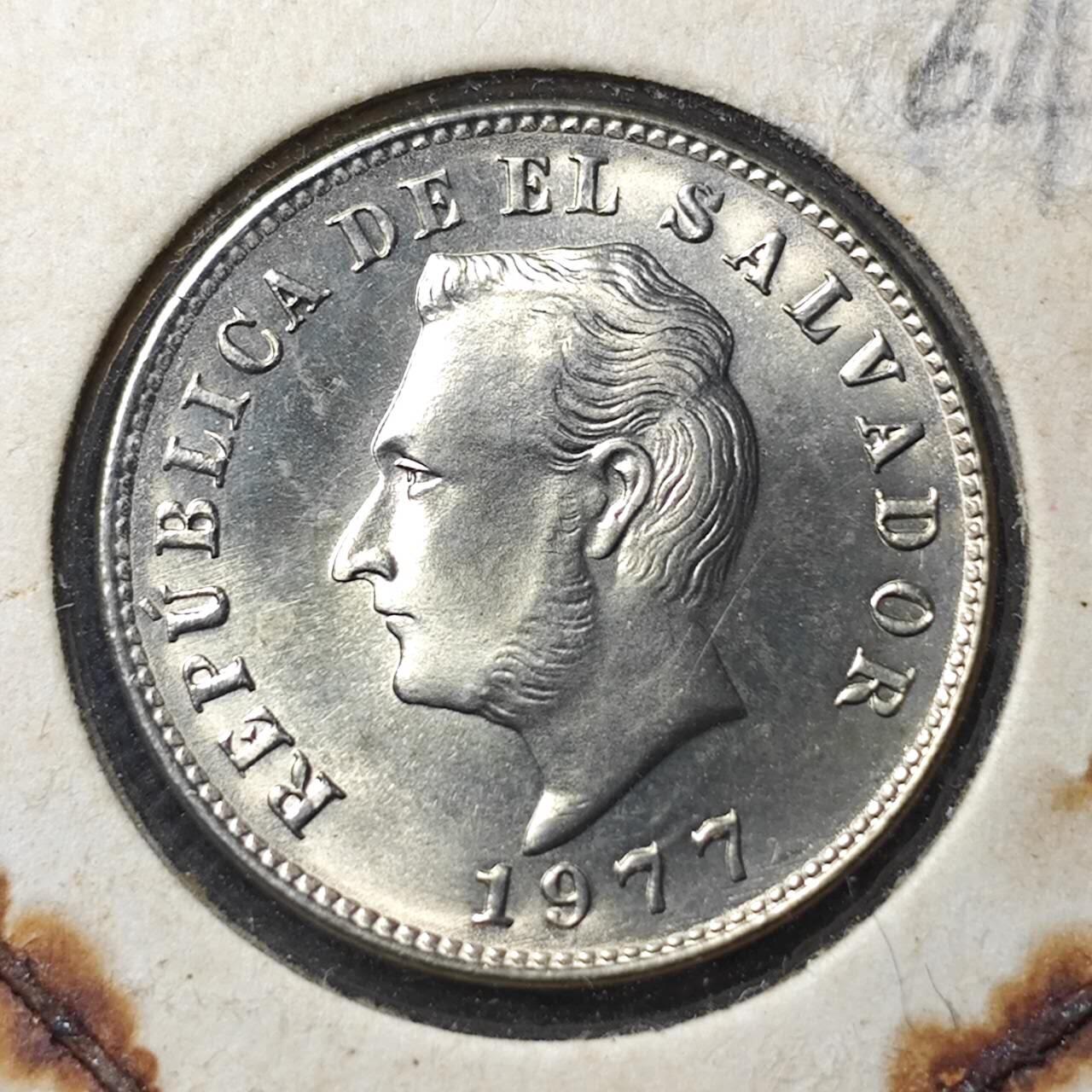 KK钱币收藏小铺  第364场  2月预留时间 周末发货  1977萨尔瓦多5分 好品