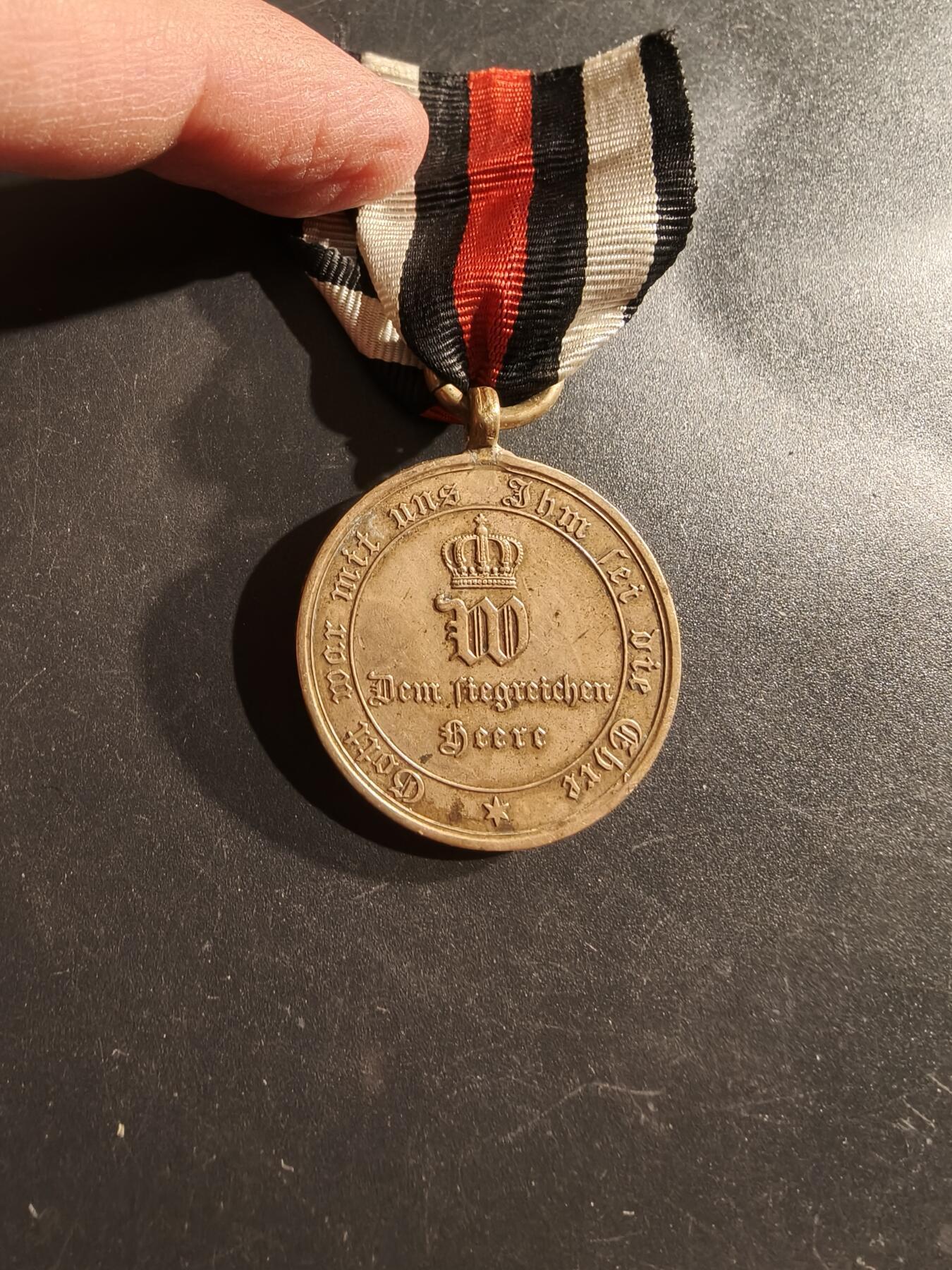 老王徽章第161期 德国普法战争奖章     带边铭    一线作战人员版本