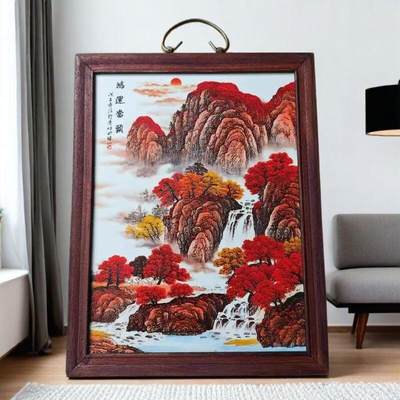 听雨轩（17）景德镇瓷板画专场 - 景德镇瓷板画（实木框） 鸿运当头 37*29cm