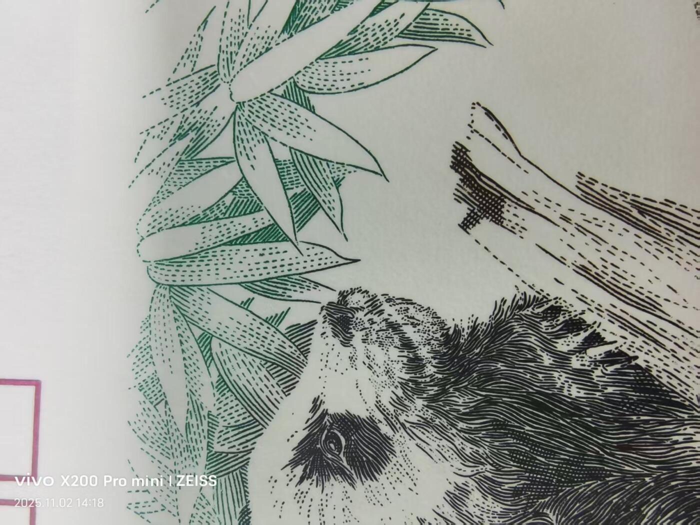 熊猫雕刻版信封一对