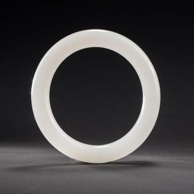 日本大阪雅和auction 2025金秋競賣會第一期 - 清 和田白玉手鐲 尺寸:D:8cm