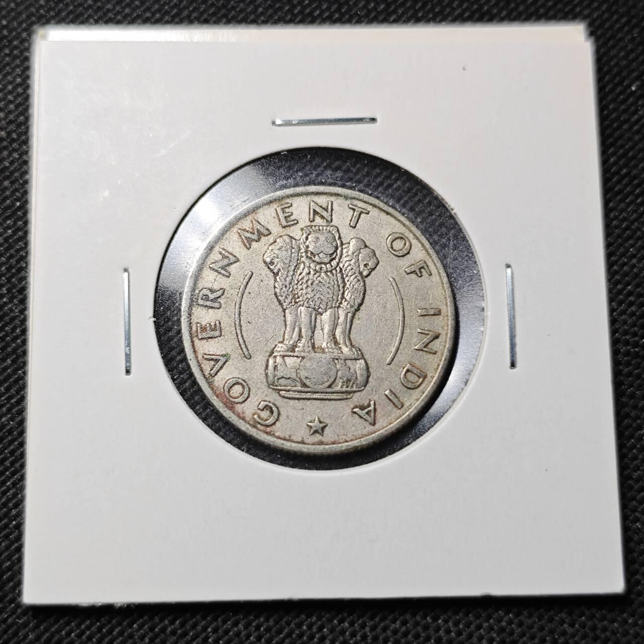 KK钱币收藏小铺  第364场  2月预留时间 周末发货  1956印度1/2卢比镍币