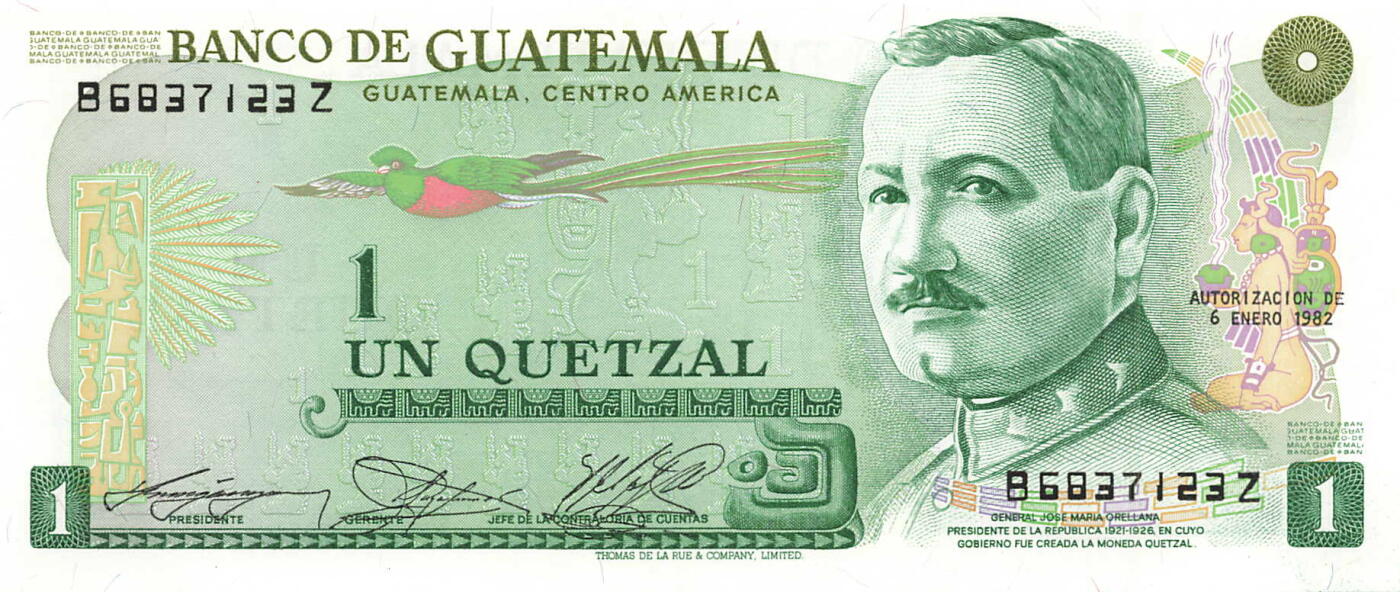 小福收藏拍卖第197期 裸钞场 本期有多张豹子号靓号 百慕大03年50元纪念钞百位号 马来亚和英属婆罗洲开国第一张纸币大冠女王 马来亚 41年1元英王乔六 法属太平洋10000法郎 捷克1000克朗纪念钞千位号  卢森堡 1000法郎  萨尔瓦多样钞 匈牙利 法罗群岛 危地马拉等多国精美纸币 危地马拉 1982年 1格查尔 少见早期版本 尾顺子 unc