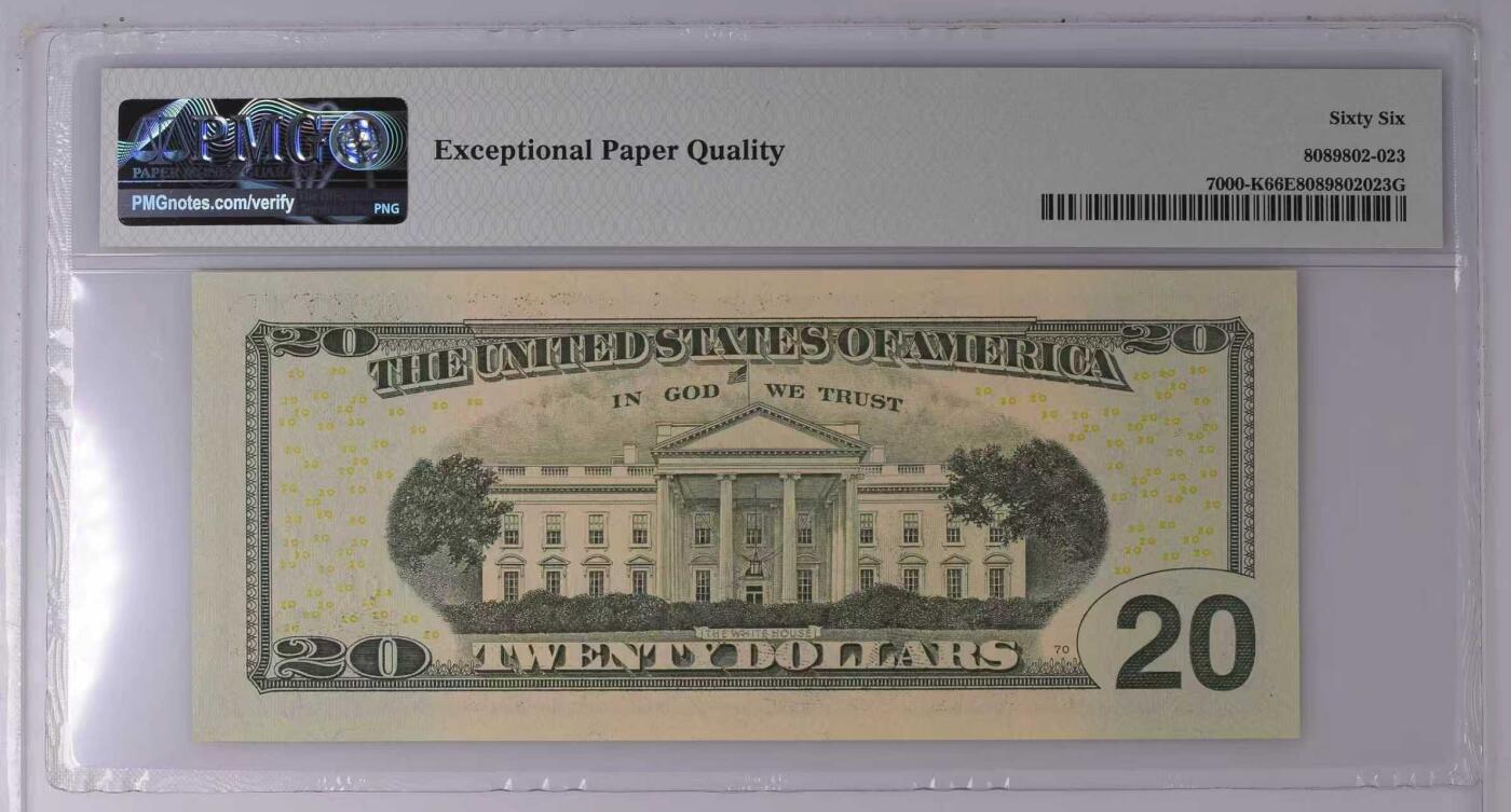 《外钞收藏家》第五百八十一期（畅拍场）（本平台长期征集拍品、欢迎藏友们联系合作） 2017年 20美元（后续被2017A替代） 号码无347 PMG66EPQ