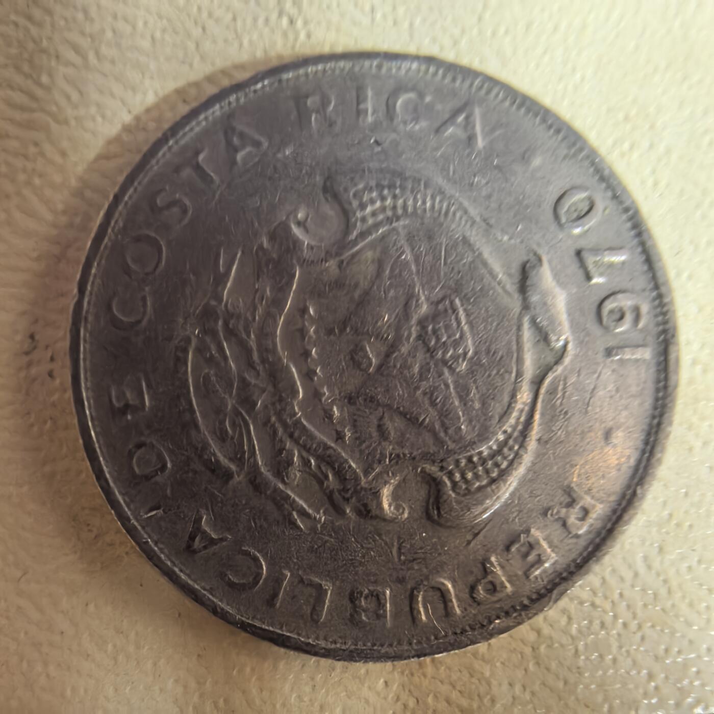 泡泡币外币第二十一场可代拍15038385335微信 1970年哥斯达黎加50分。