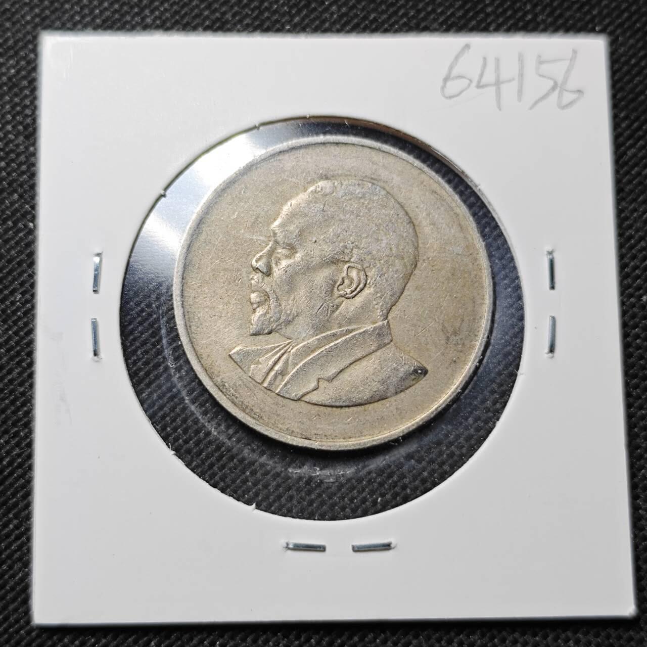 KK钱币收藏小铺  第364场  2月预留时间 周末发货  1968肯尼亚开国第一版 头像无字 1先令