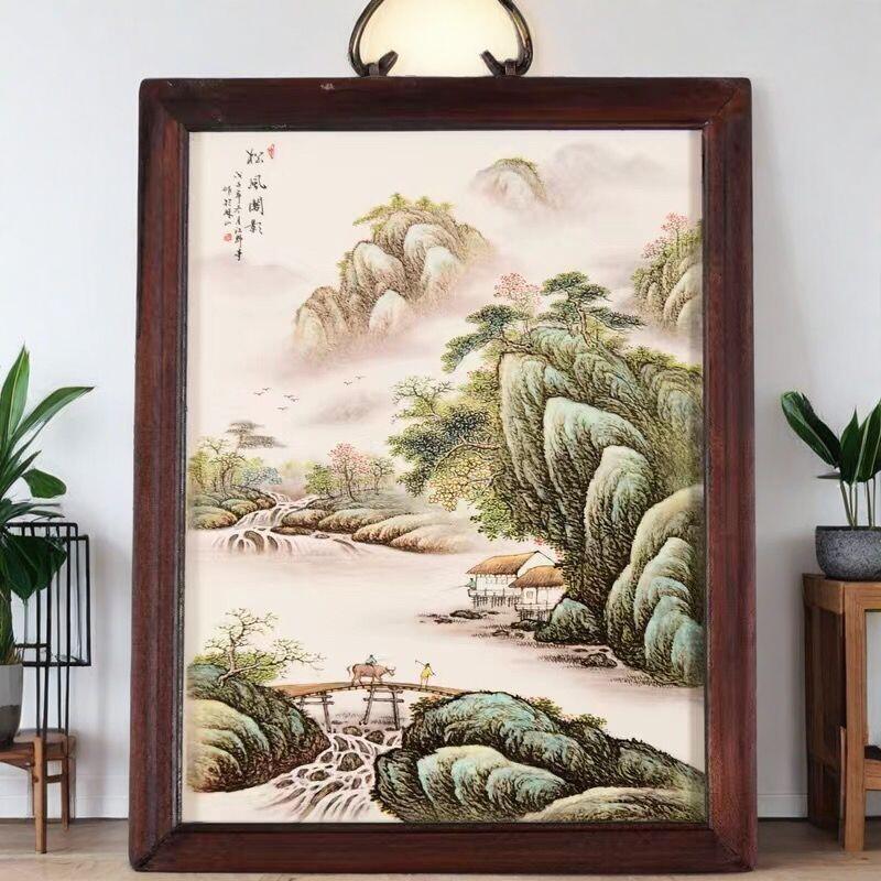 听雨轩（17）景德镇瓷板画专场 景德镇瓷板画（实木框） 松风若影 37*29cm