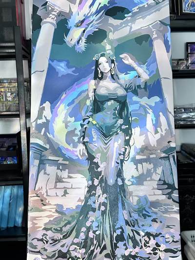 粤A卡牌第165期（10月30日22:00截拍） - 【原创插画】80cm*40cm 油画 龙国女帝 画师：俏俏很冷