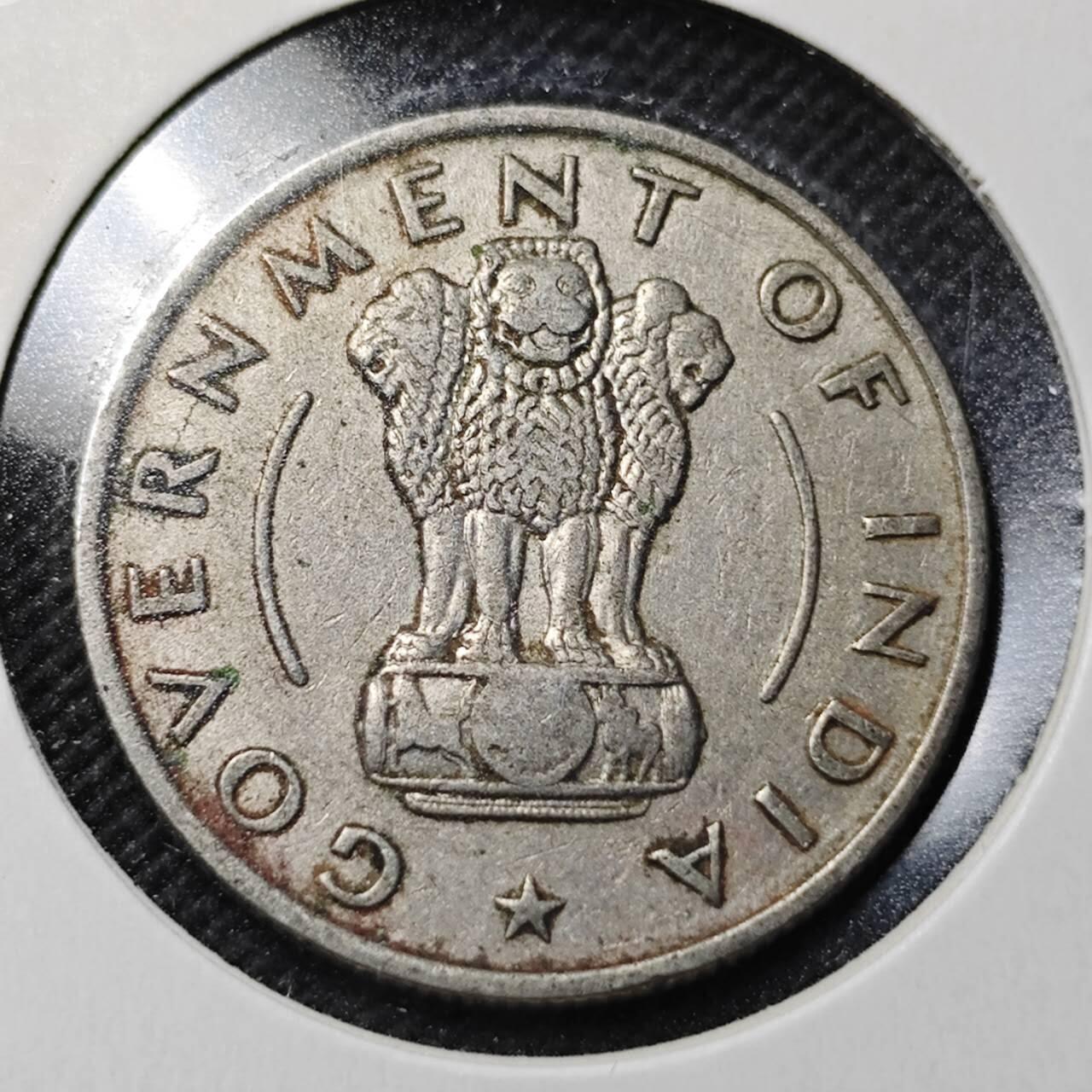 KK钱币收藏小铺  第364场  2月预留时间 周末发货  1956印度1/2卢比镍币