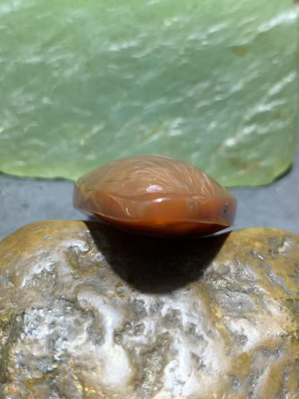 精美高玉化冻料冰飘草花纹战国红玛瑙吊坠一个