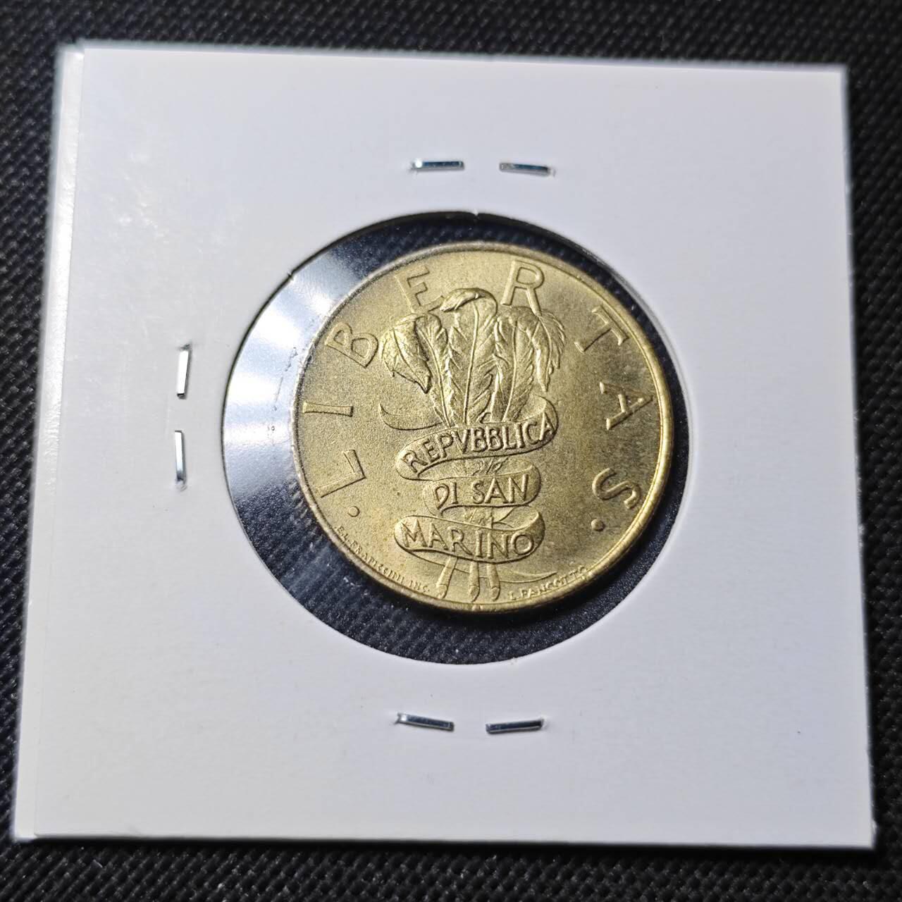 KK钱币收藏小铺  第364场  2月预留时间 周末发货  圣马力诺200里拉 好品