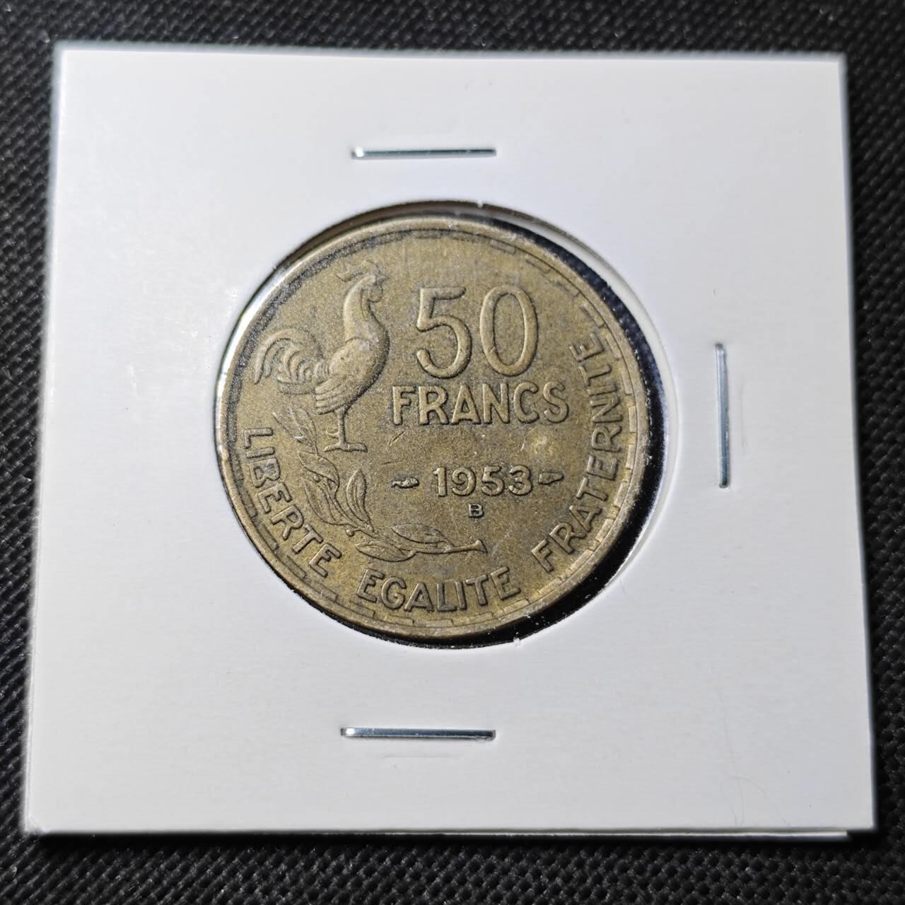 KK钱币收藏小铺  第364场  2月预留时间 周末发货  法国50法郎