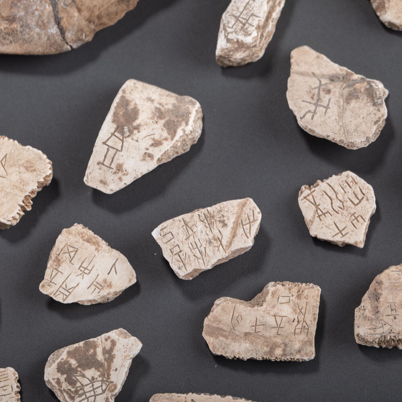 日本大阪雅和auction 2025金秋競賣會第一期 甲骨文 一組86點 尺寸:尺寸不一 備註:木箱