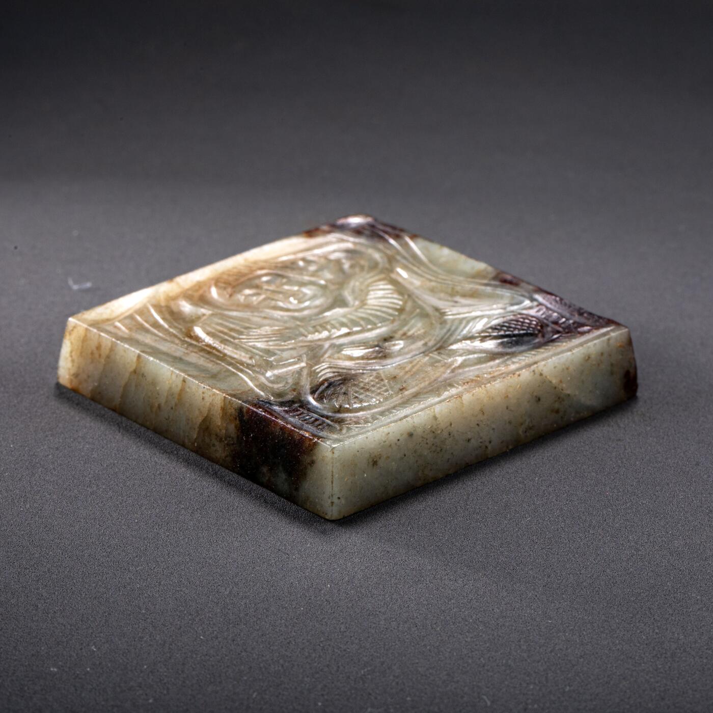 日本大阪雅和auction 2025金秋競賣會第一期 唐 歌樂佣帶板 尺寸:L:5 W:5 H:0.5cm