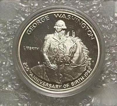 世界各国银币章专场（第23场） - 1982年美国纪念乔治.华盛顿诞辰250周年1/2元精制银币