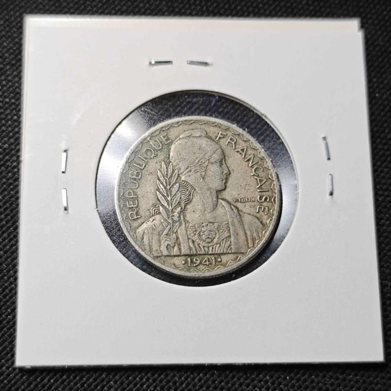 KK钱币收藏小铺  第364场  2月预留时间 周末发货  1941法属印支20分