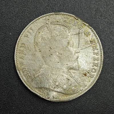 【淘币小摊】实时拍第七百八十七拍   银币套币场   满百包邮可预留二周 每周一统一发货   - 海峡1910年爱德华七世20分银币有磕碰