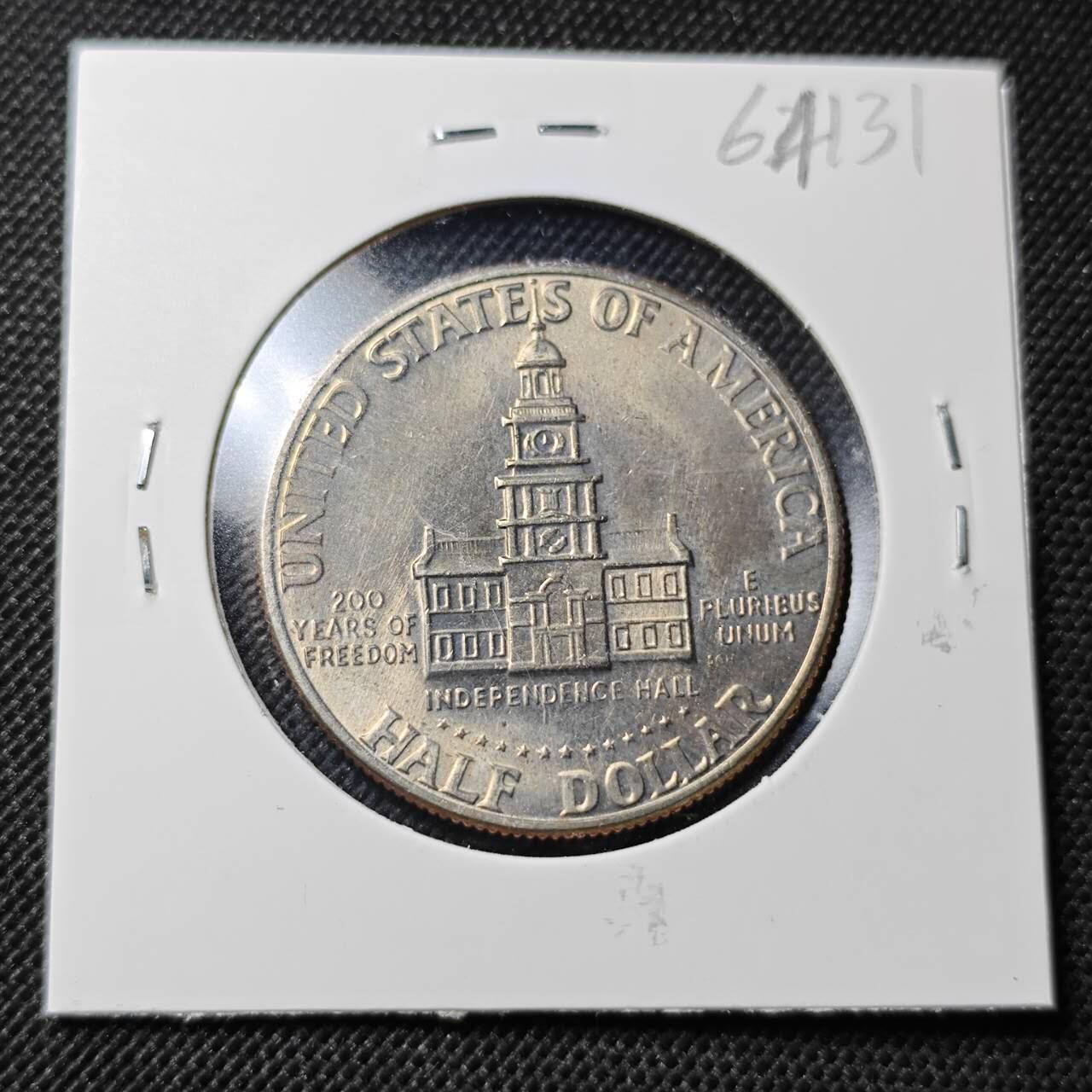 KK钱币收藏小铺  第364场  2月预留时间 周末发货  美国50分纪念币 建国200周年