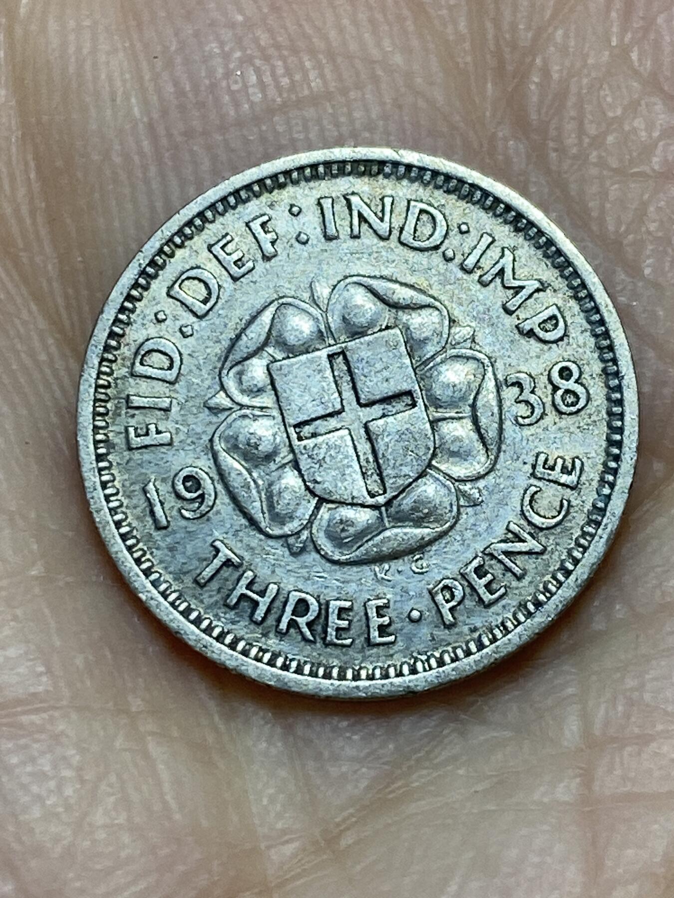 2025年第一百二十二场(总第一百四十八场）外国好品散币(免佣金) 英国🇬🇧1938年3便士银币(乔治六世第一版，500银)