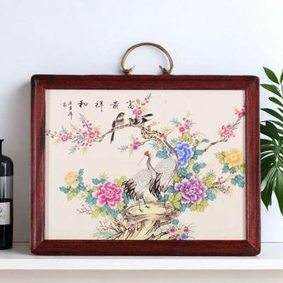 听雨轩（17）景德镇瓷板画专场 - 景德镇瓷板画（实木框） 富贵祥和 37*29cm
