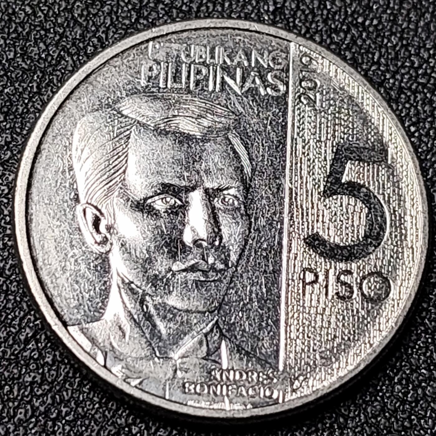泉币菌-第124场-精品福利场(115场之后的本周末发货，感谢理解) 博尼法西奥诞辰154年 菲律宾5比索镀镍钢硬币 25.0毫米7.4g
