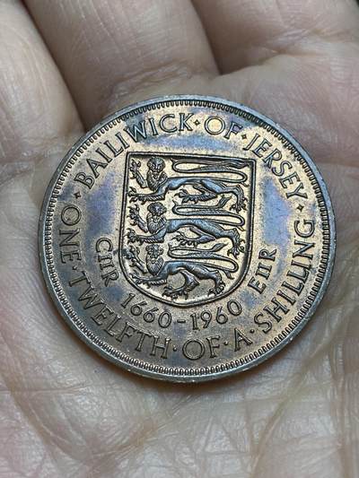 2025年第一百二十二场(总第一百四十八场）外国好品散币(免佣金) - 泽西岛🇯🇪1960年1/12先令(查理二世登基300周年纪念币)