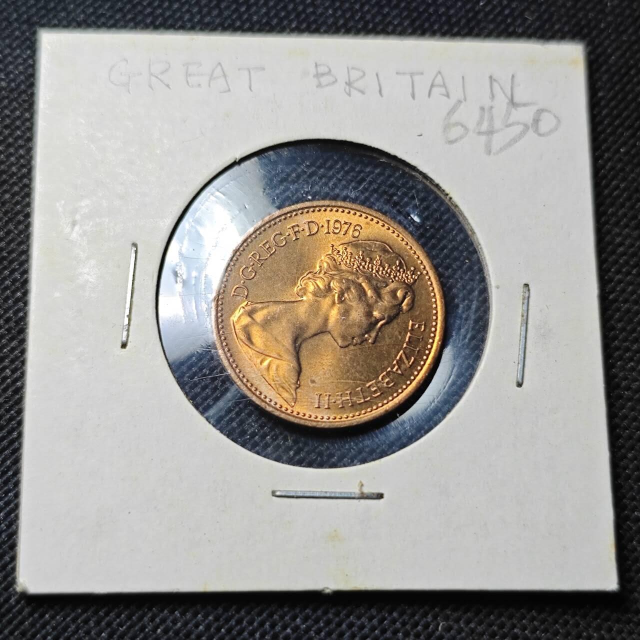 KK钱币收藏小铺  第364场  2月预留时间 周末发货  1976英国1便士铜币 拆卷品