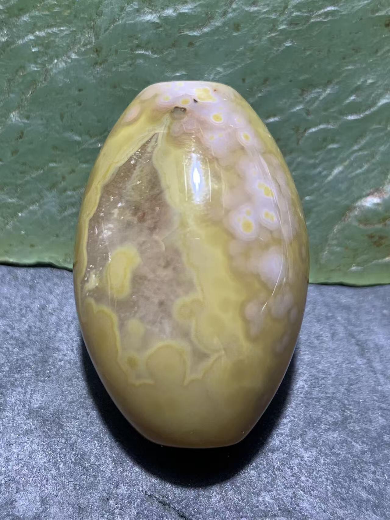 精美冰飘天眼纹战国红玛瑙随形勒子一颗！