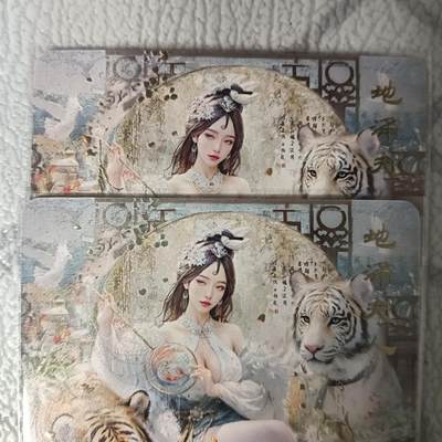 花开卡拍第46期（11月9号周日截拍，品控勿拍!!!拍品不寄存，运费5元，自制卡难免瑕疵，可能存在轻微撞角爆边等出厂瑕疵，品控介意勿拍！） - 燎原卡牌 焱卡文化 刷子 妖姬传 地涌夫人 幻彩2张