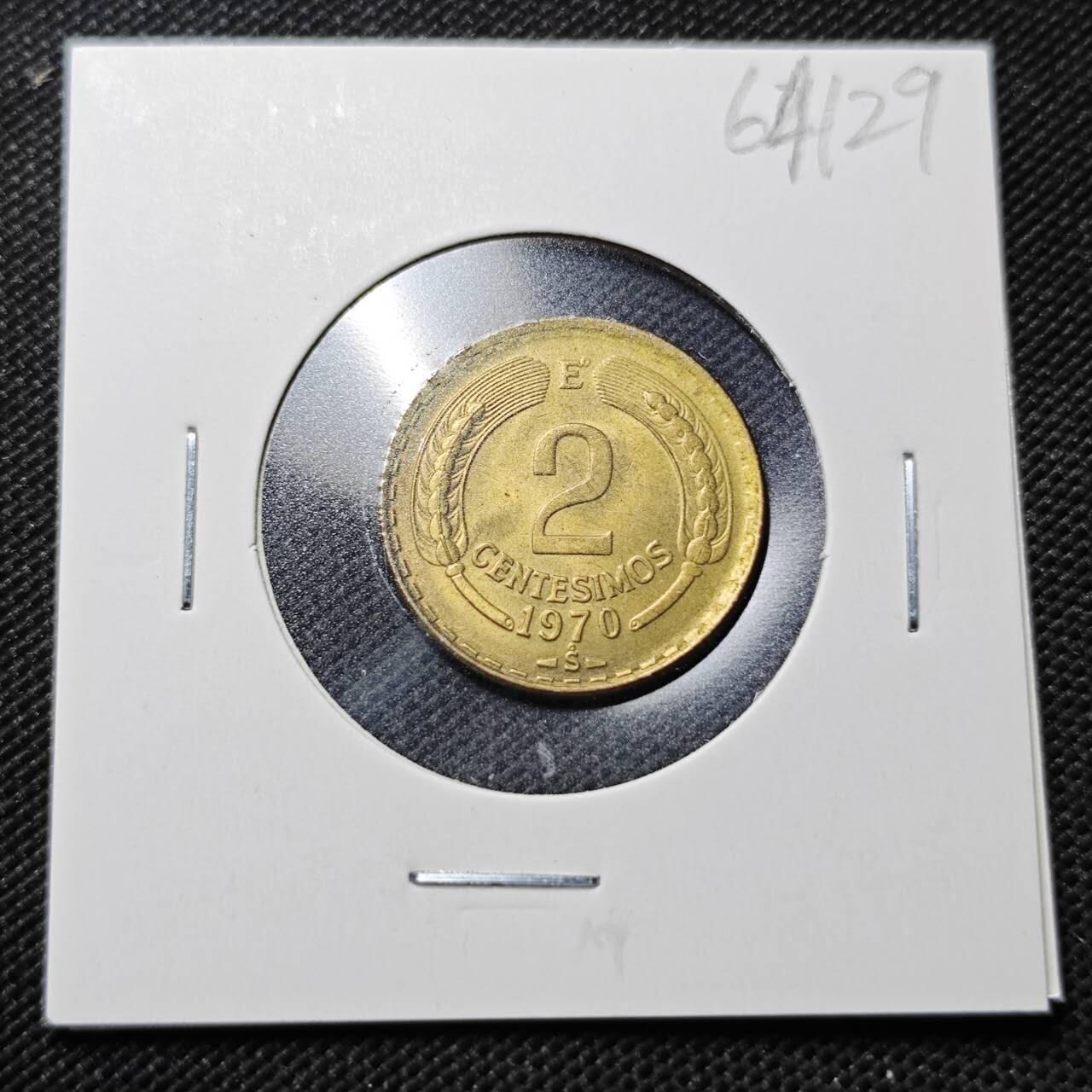 KK钱币收藏小铺  第364场  2月预留时间 周末发货  1970智利2分铜币 好品