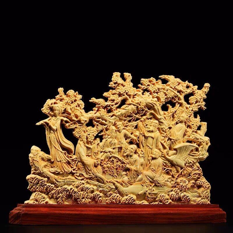 听雨轩（16）木雕 太行崖柏木雕八仙过海摆件 31*20*4cm