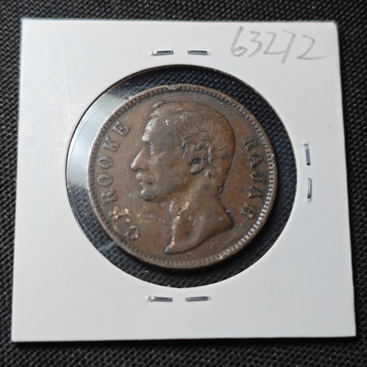 KK钱币收藏小铺  第363场  2月预留时间 周末发货  1870沙捞越1分铜币