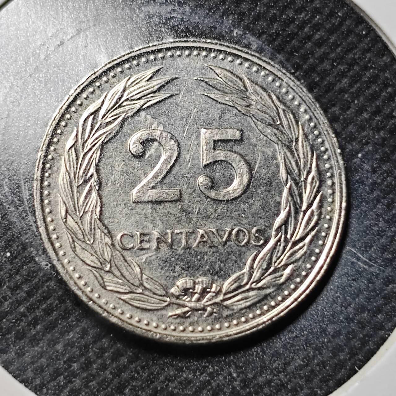 KK钱币收藏小铺  第364场  2月预留时间 周末发货  1975萨尔瓦多25分