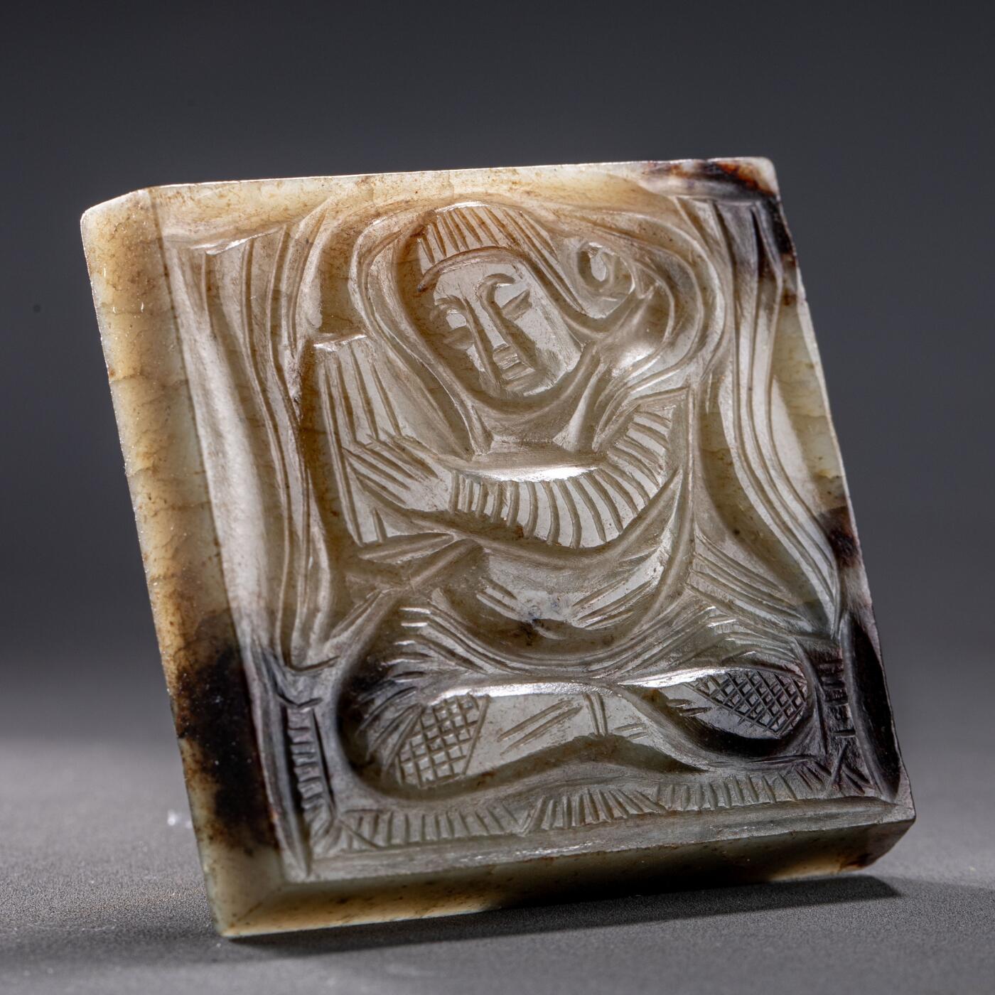 日本大阪雅和auction 2025金秋競賣會第一期 唐 歌樂佣帶板 尺寸:L:5 W:5 H:0.5cm