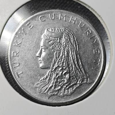 KK钱币收藏小铺  第364场  2月预留时间 周末发货 -  土耳其50库鲁 披纱女士