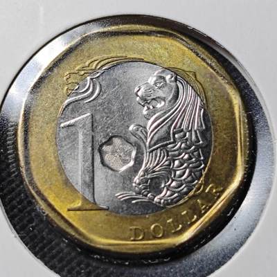 KK钱币收藏小铺  第364场  2月预留时间 周末发货 -  新加坡1元双色币