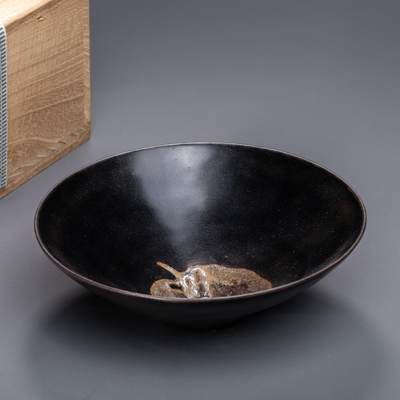日本大阪雅和auction 2025金秋競賣會第一期 - 宋 天目葉紋盞 尺寸:D:16 H:5.5cm 備註:木箱