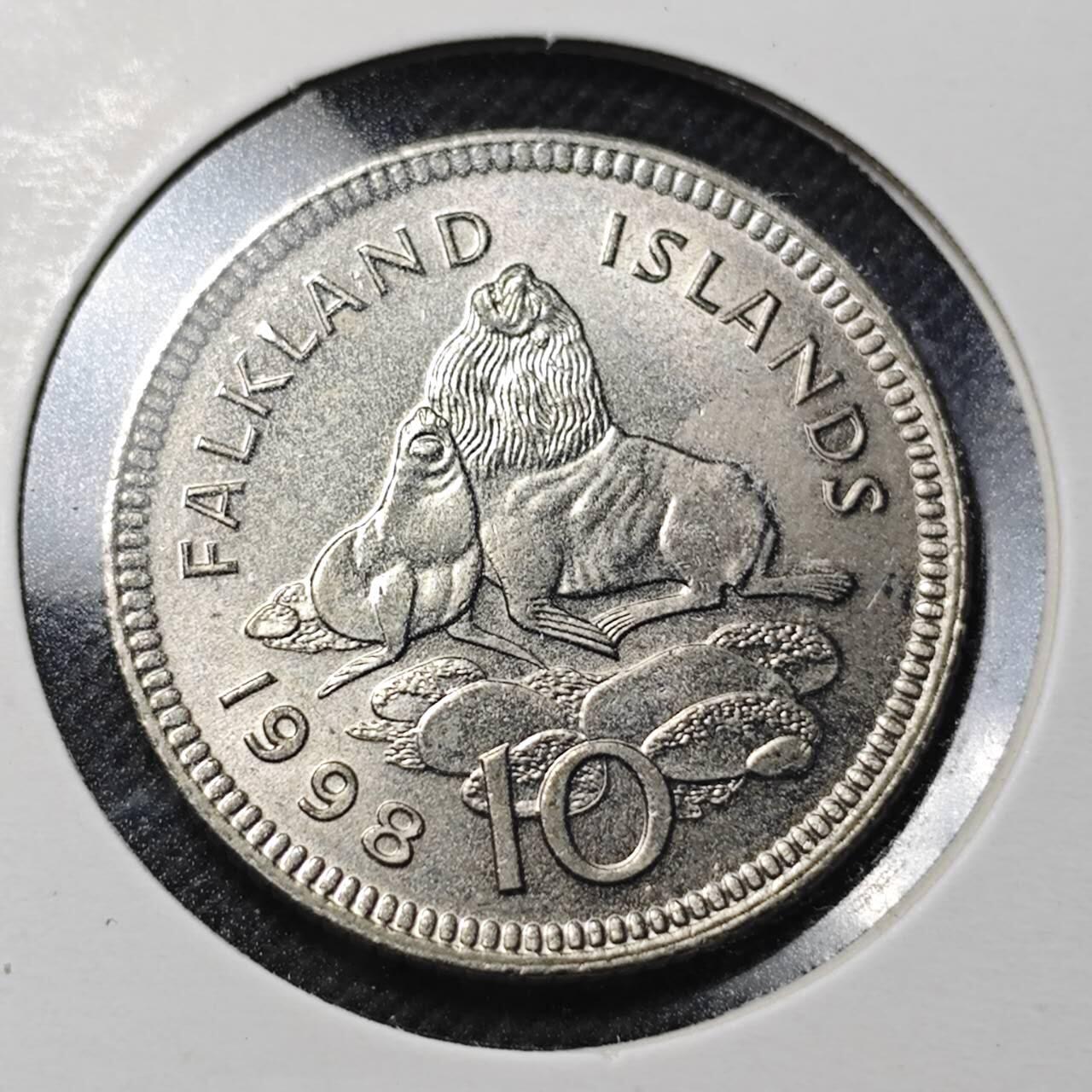 KK钱币收藏小铺  第364场  2月预留时间 周末发货  1998福克兰群岛10分 好品