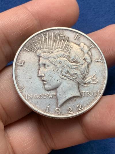 《竞宝斋》第435场 周日，周一2场连拍 （全场包邮） - 美国1922年和平1美元银币