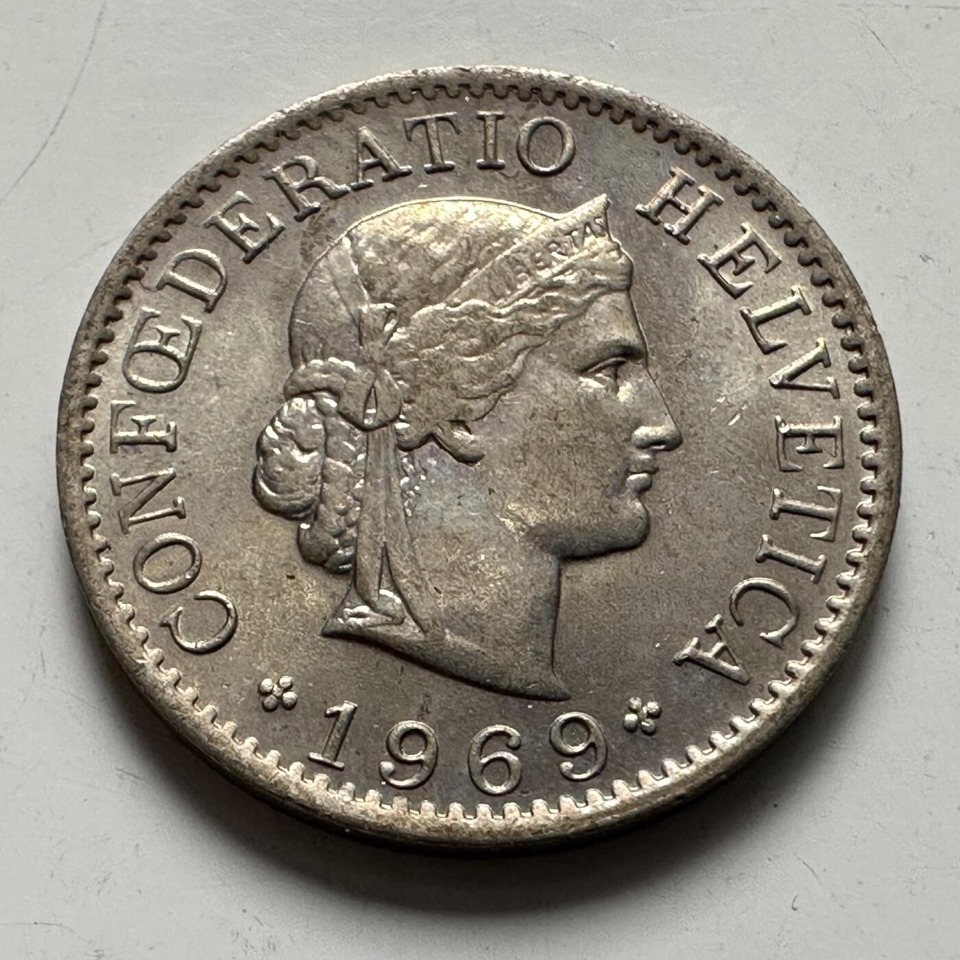 🌹外币初藏🌹🐯2025年第123场  每周二四六晚8️⃣点 接代拍 瑞士1969年五分