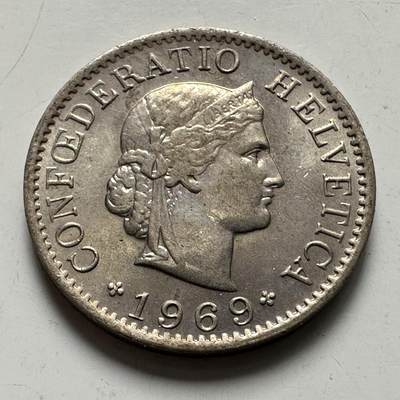 🌹外币初藏🌹🐯2025年第123场  每周二四六晚8️⃣点 接代拍 - 瑞士1969年五分