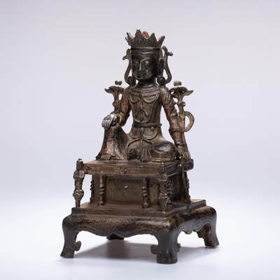 日本大阪雅和auction 2025金秋競賣會第一期 - 明 銅鎏金觀音像 尺寸:L:13 W:13 H:25cm