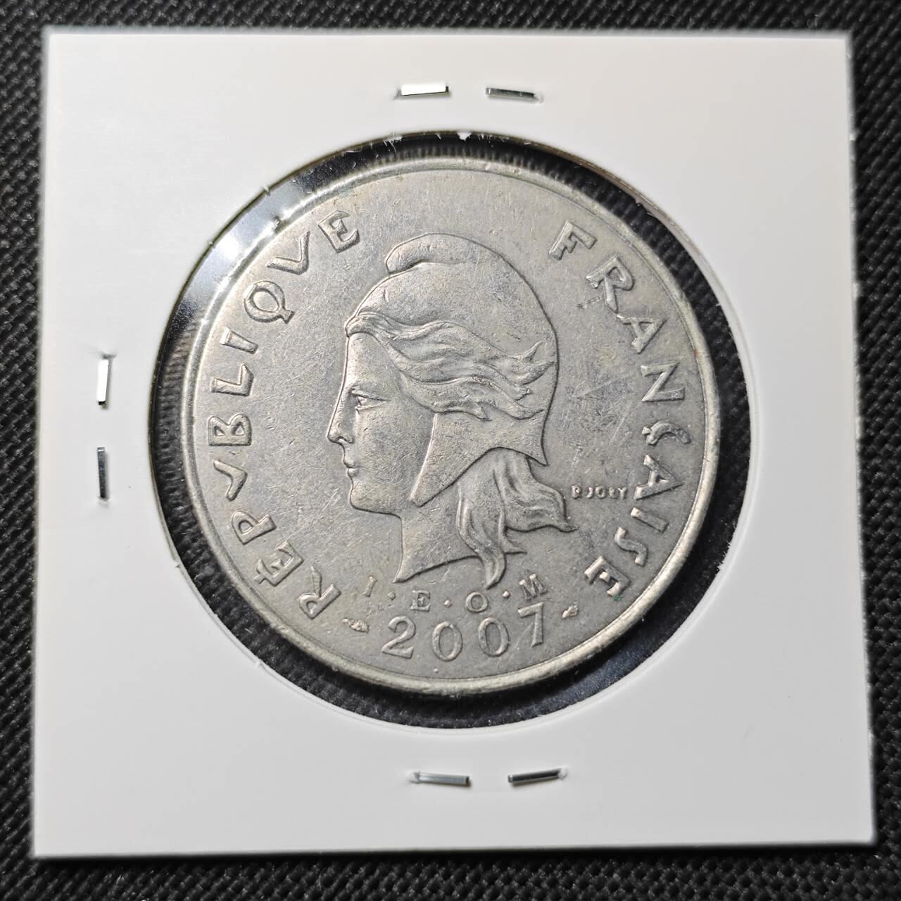 KK钱币收藏小铺  第364场  2月预留时间 周末发货  2007法属波利尼西亚50法郎