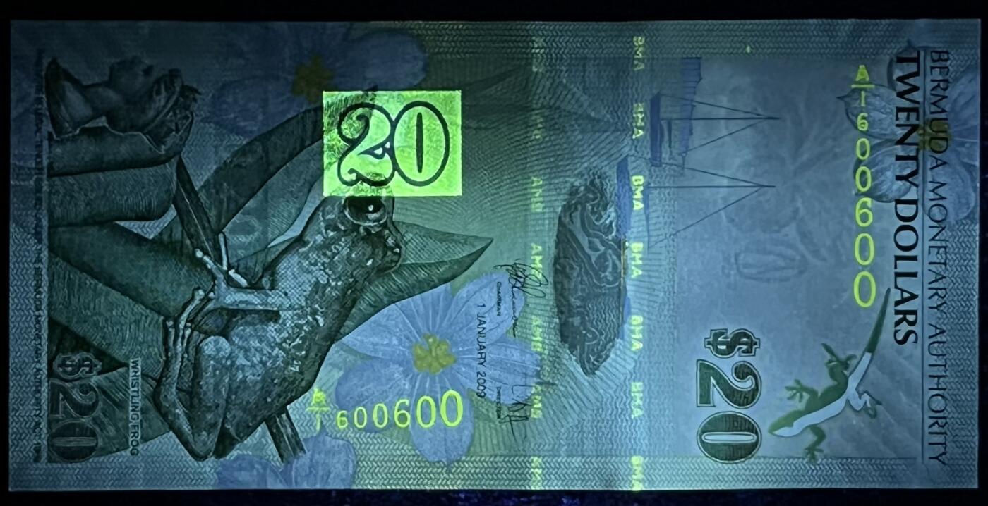 小福收藏拍卖第197期 裸钞场 本期有多张豹子号靓号 百慕大03年50元纪念钞百位号 马来亚和英属婆罗洲开国第一张纸币大冠女王 马来亚 41年1元英王乔六 法属太平洋10000法郎 捷克1000克朗纪念钞千位号  卢森堡 1000法郎  萨尔瓦多样钞 匈牙利 法罗群岛 危地马拉等多国精美纸币 百慕大 2009年 20元 A/1冠 重叠号600600 unc